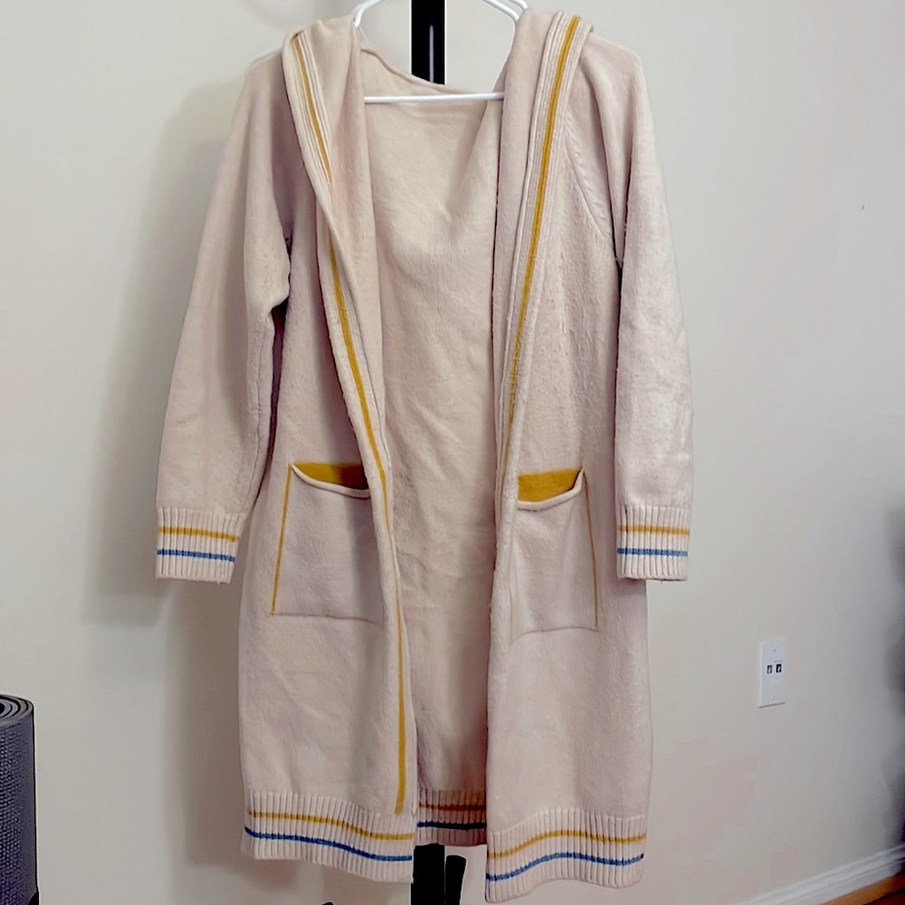 A long warm cardigan sweater